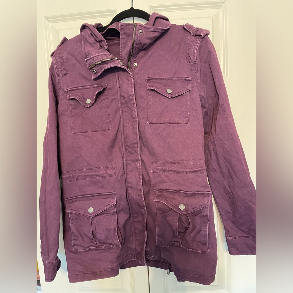 Market & Spruce Purple Cargo Jacket